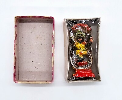 Hindu Deity Figure Kali Black Goddess Mini Handmade Sealed in Orig Box 4 Arms