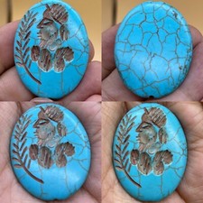 Wonderful Roman Ancient seal intaglio near eastern rare stone turquoise Bead
