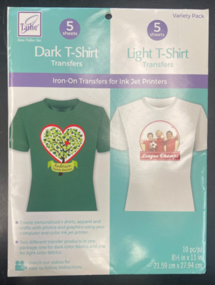 June Tailor Iron-On Transfers For Ink Jet Printers, Dark & Light T-Shirts