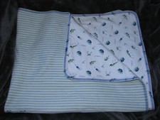 VINTAGE Gymboree Swimmers Cotton Baby Boy Stripe Turtle Blanket Blue Green White