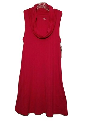 Three Dots Dress Womens M Medium Pink Flare Cowl Neck Cotton Sleeveless New $78