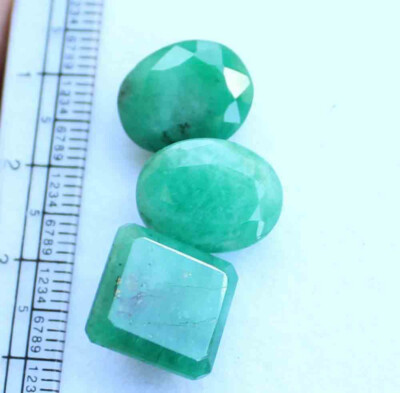 Natural Emerald Oct Cut 12*13 mm Lot 27.20 CT Untreated Faceted Loose Gemstones