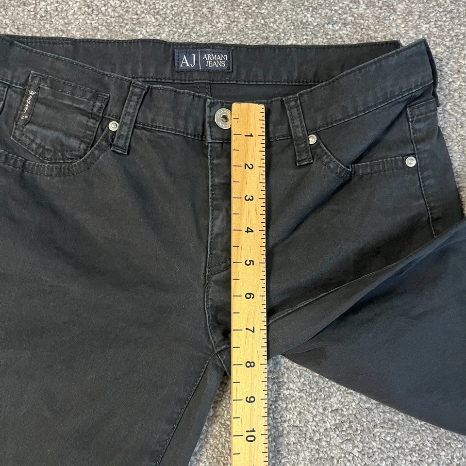 Womens Armani Jeans Bootcut Chino Trousers Low Rise Stretch Black Wash W28 L32 - Image 4 of 4