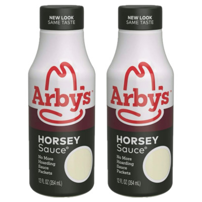 2 Pack Arby's Horsey Sauce 12oz Bottle Famous Classic Original Sandwich White