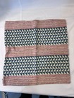 James Aegean Stripe Linen Fabric Designer Throw Pillow Cover Red Blue 19" Square
