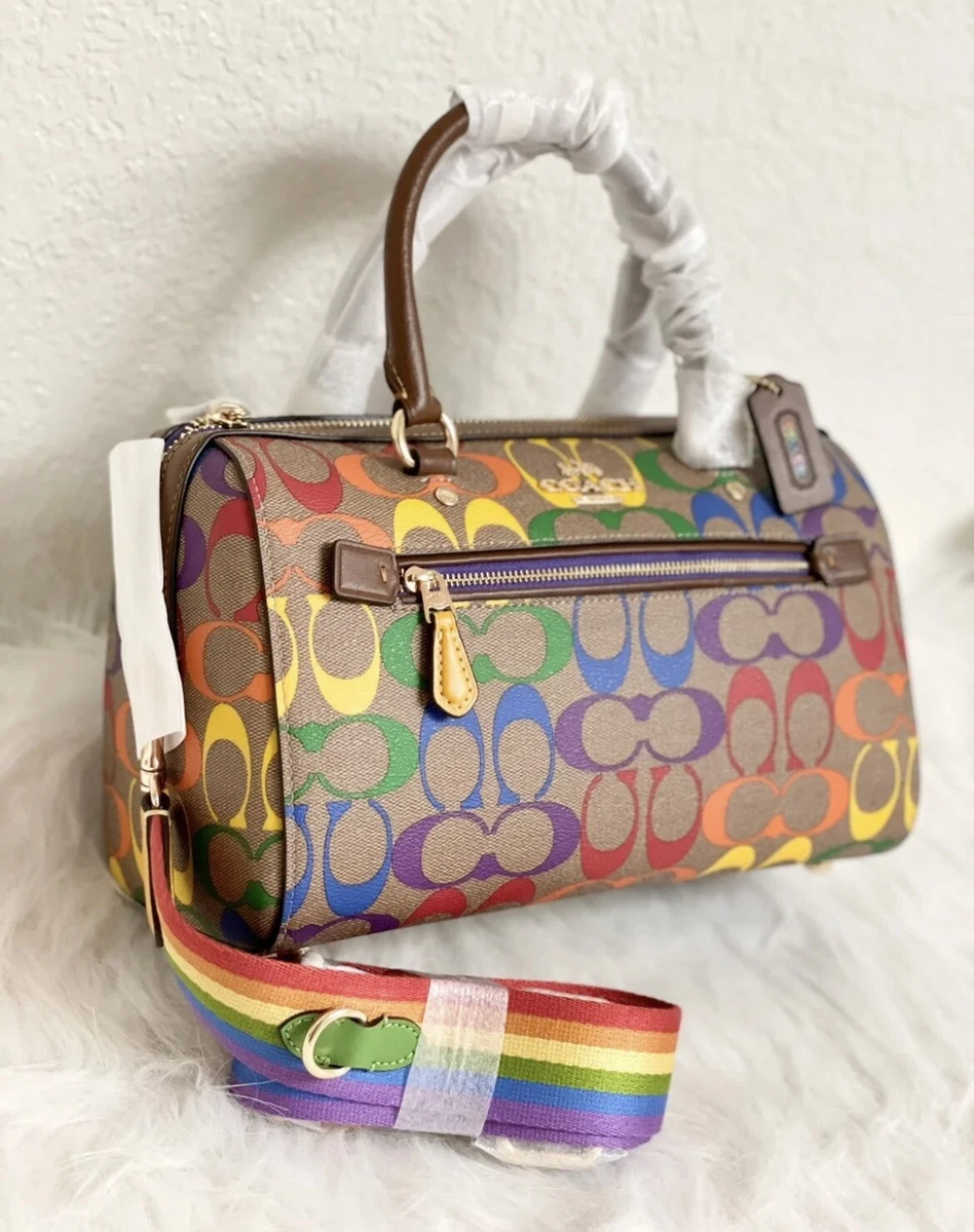 Coach rowan sale satchel rainbow