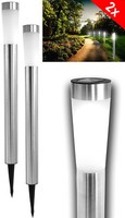 2X Led Solar Gartenlampe 90Cm Leuchte Stand Lampe AußEn Wegeleuchte Edelstahl