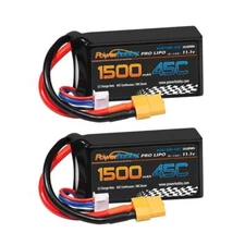 Powerhobby 3S 11.1V 1500mAh 45C Lipo Battery with XT60 Connector 3-Cell 2 Pack