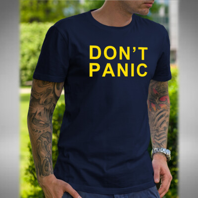 DON'T PANIC Herren T-Shirt lustig unpraktisch Joker inspiriert Größen Small bis 5XL