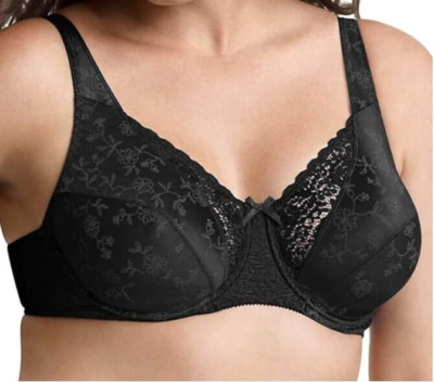 Schwarzer BH mit Bügel Größe 38C Playtex Secrets Vollfigur