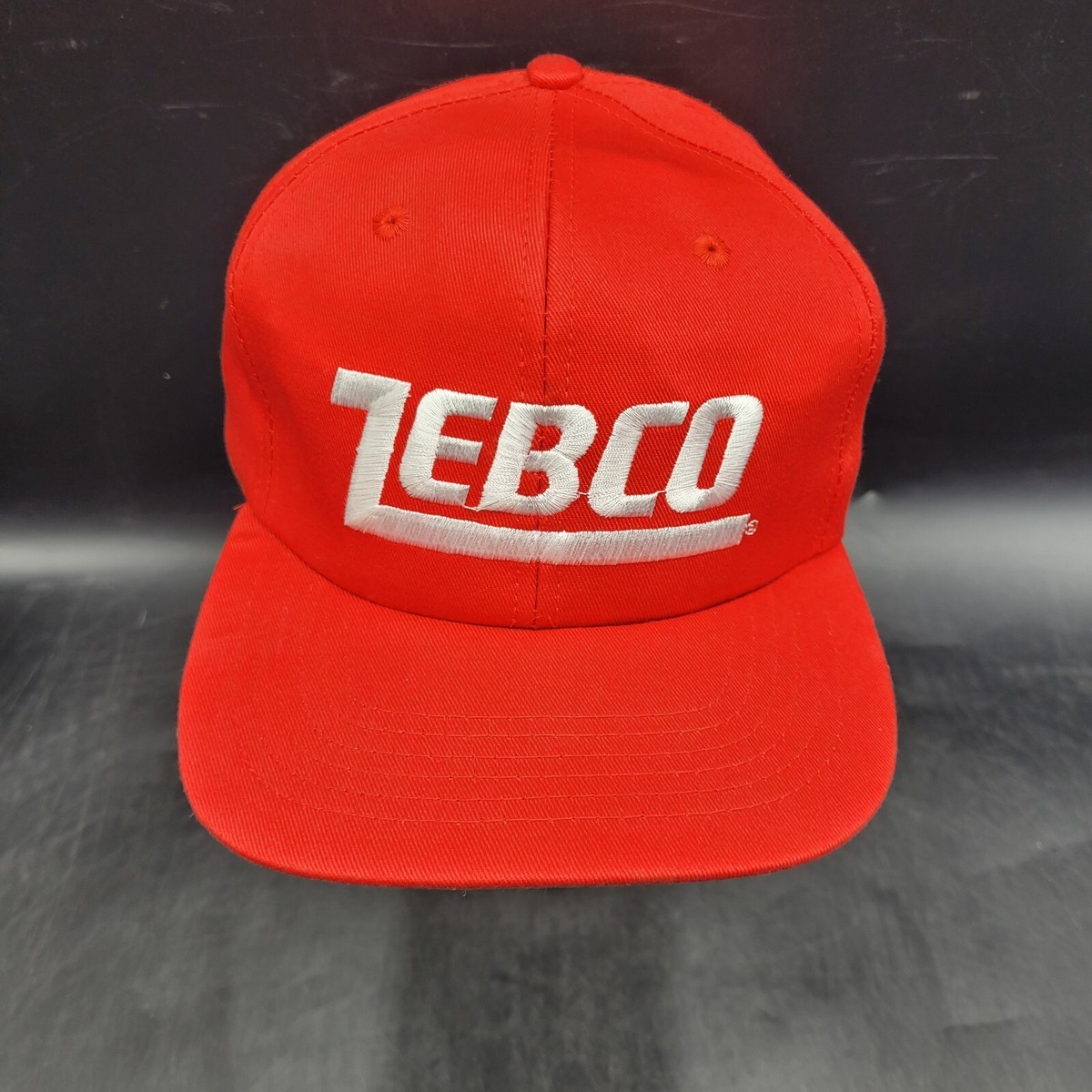 Vintage Red Zebco Fishing Trucker Hat 100% Cotton Adjustable