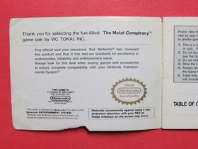 MAFAT CONSPIRACY Instruction Manual - No Game NES Nintendo
