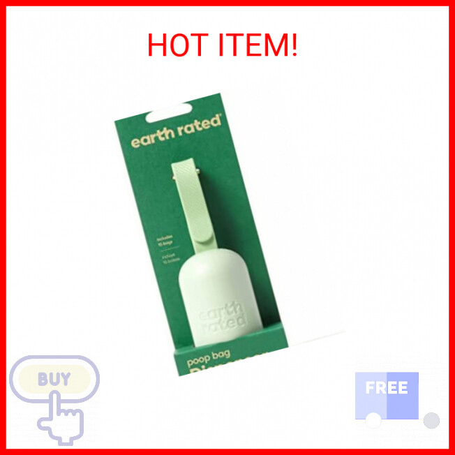 Earth Rated Dog Poop Bag Holder with Dog Poop Bags, Durable