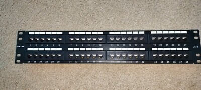 iwillink 48 Port RJ45 Cat6 Cat5e Cat5 Patch Panel Rack Mount or Wall Mount 19''