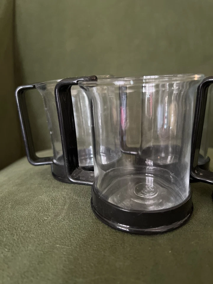 Juego de 4 tazas de bistró BODUM 5 OZ de colección tazas de vidrio mango negro + CREMA Foto 2 de 4