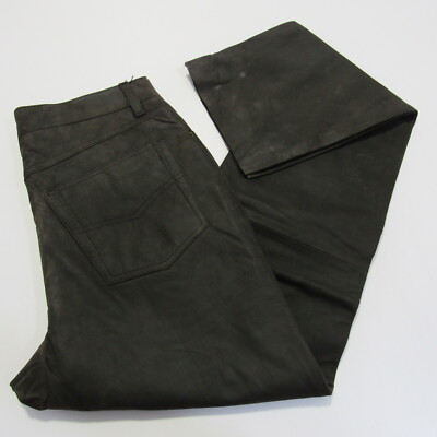 Herren Leder Regular Fit Straight Jeans W 32 / L 36 REF (Y01733)