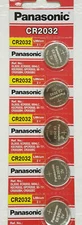5 x SUPER FRESH Panasonic ECR2032 CR2032 Lithium Battery 3V Coin Cell Exp. 2030