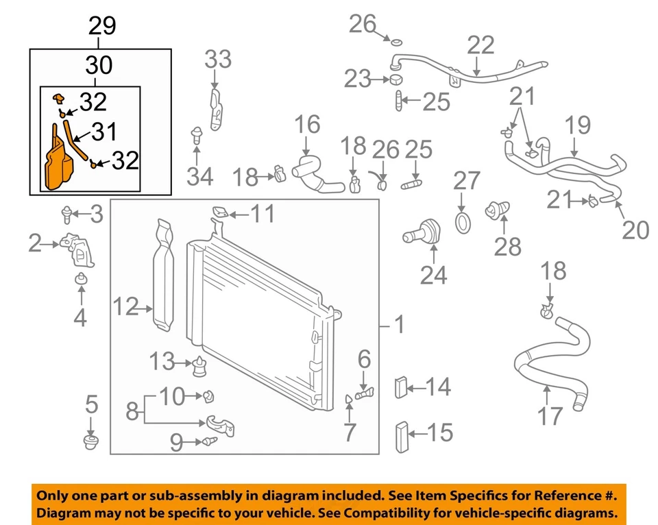 Used Engine Coolant Reservoir fits: 2002 Toyota Prius radiator Grade A — 第 3/4 张图片