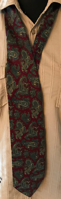 Top Silk Tie Bordeaux Timeless Pattern MADE IN ITALY - BARGAIN from EX