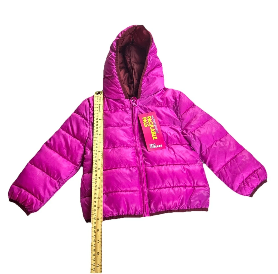 Chaqueta Epic Threads Girl Resistente al Agua Empacable Pals Cremallera Unicornio Talla 3/3T Nueva con Etiquetas Foto 4 de 4