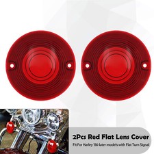 2 Pièce Rouge Plat Clignotant Lentille Couvrir Pour Harley Touring FLH 1986-2023