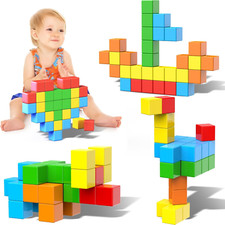 Magnetic Blocks, 1.41 Inch Large Magnetic Building Blocks for Toddlers 3 4 5 6 7