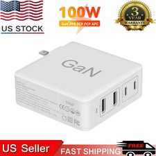 4 In 1 GaN Charger Adapter 100W Max Fast Charger Brick With Type C & USB Ports