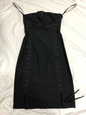 EXPRESS Black Strapless Corset Dress Bodycon Stretch Size 1/2 New with Tags ACXS