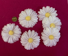 6 Vintage Millinery White Daisies with Yellow Center - Japan - 3  