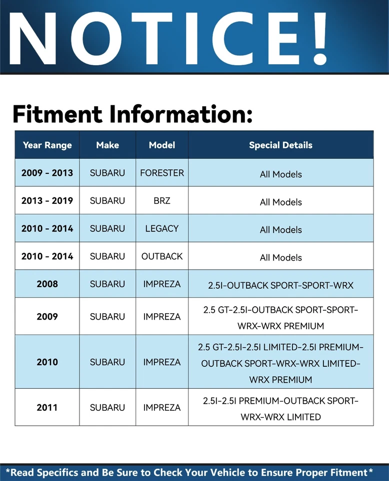Cojinete de rueda trasera y bujes para Subaru Outback Forester Legacy Impreza Crosstrek Foto 2 de 4