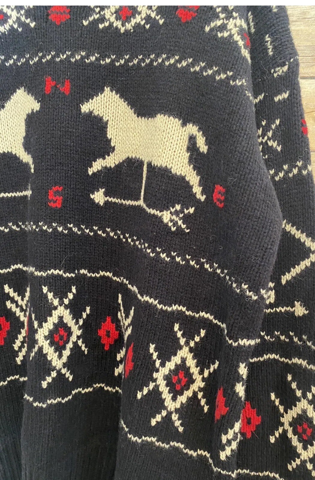 $398 Polo Ralph Lauren Country Weather Vane Wool Silk Sweater Navy Medium image 6