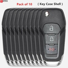 10flip Remote Car Key Case Shell Fob 3 Button For Ford F-150 F-250 F-350 Escape