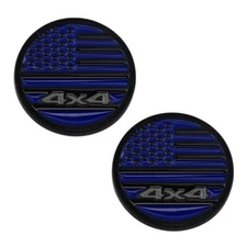 2X Blue USA Flag 4x4 Off-road Sports Car Trunk Fender Badge Decal Emblem Sticker