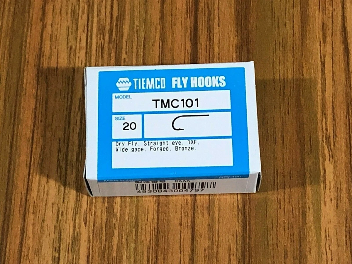 100 Tiemco Dry Fly Hooks, TMC 101 Size 20, Fly Tying 52857410402