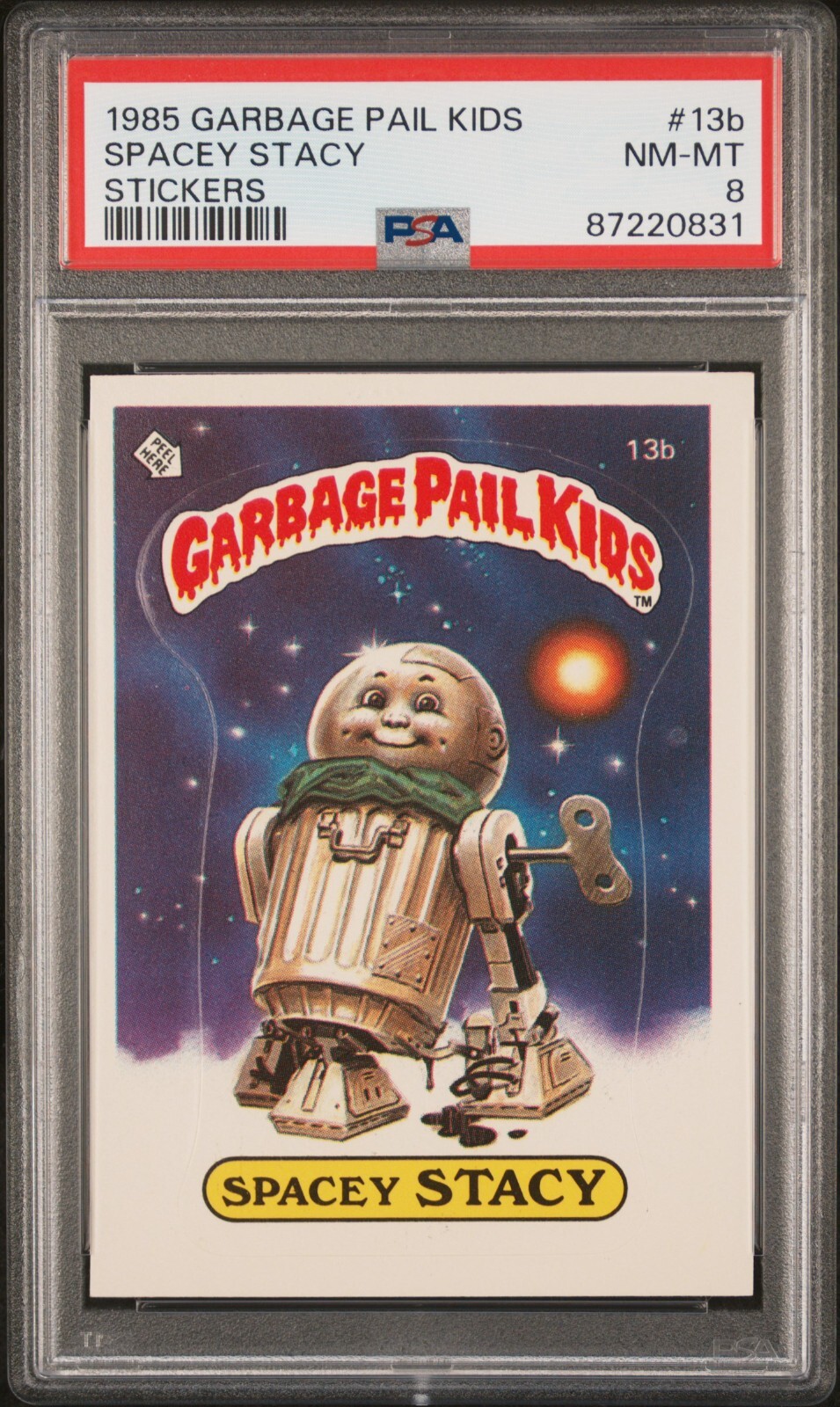 1985 Topps OS1 Garbage Pail Kids Series 1 Spacey Stacy 13b Matte Card PSA 8 NM