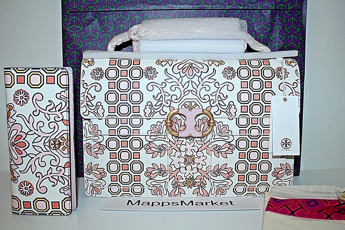 Tory Burch Gemini Link Large Printed Chain Shoulder Bag Hicks
