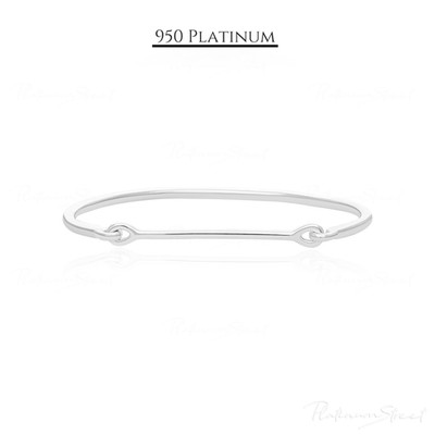 950 Solid Platinum Needle Eye Cuff Bracelet - Fine Jewelry -Women s Day Jewelry