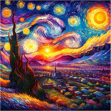 Diamond Art Kits for Adults, 5D DIY Starry Night Diamond Painting Kits for Adult