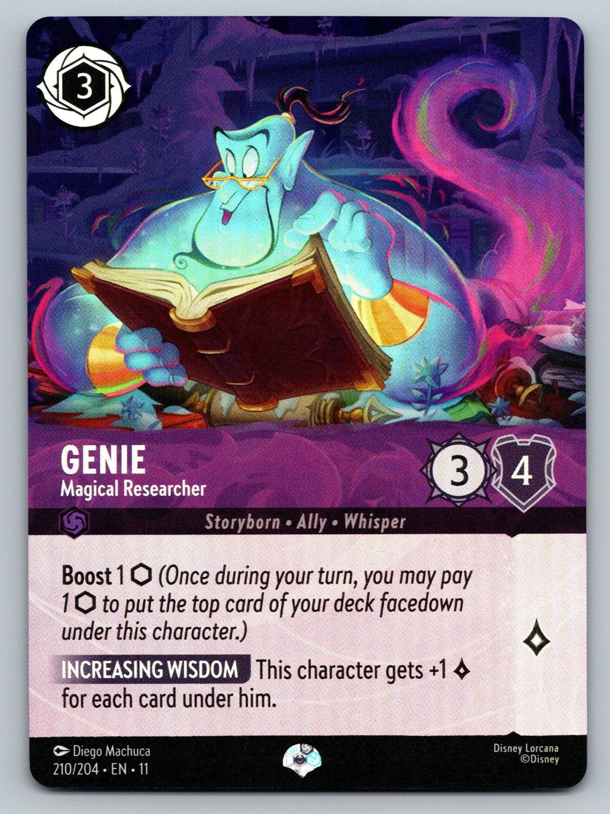 Disney Lorcana GENIE Magical Researcher Foil 210/204 Winterspell