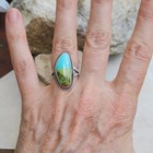 US Nevada Royston Turquoise Ring Navajo Native Signed LaRose Ganadonegro Sz 5.5 — photo 7