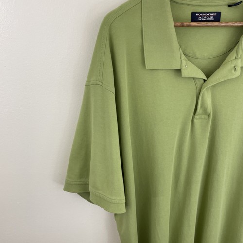 Roundtree & Yorke Polo Shirt Mens 4XT Tall Green Short Sleeve 100% Cotton - Picture 7 of 11