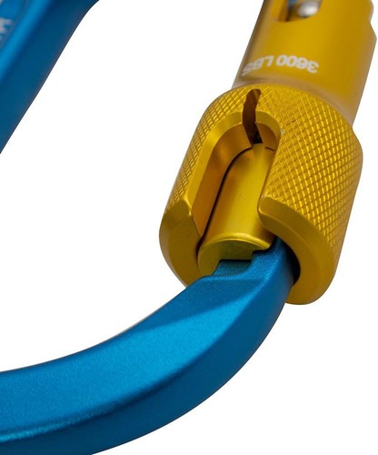 Fusion Climb Swift Triple Lock D-shaped carabiner, blue/gold, 12.4 x 7.6 cm - Picture 4 of 4