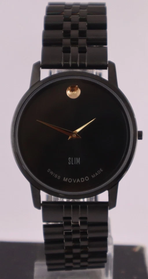 Reloj Casual MOVADO Cuarzo Todo Negro Trabajo Hombre "Keep Good Time" Banda Acero Foto 2 de 4