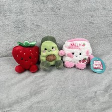 Bum Bumz Palm Pals Strawberry Milk NEW Avocado Strawberry Plush Lot Of 3