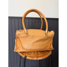 Vintage Tre Vero Caramel Leather Top-Handle Shoulder Bag