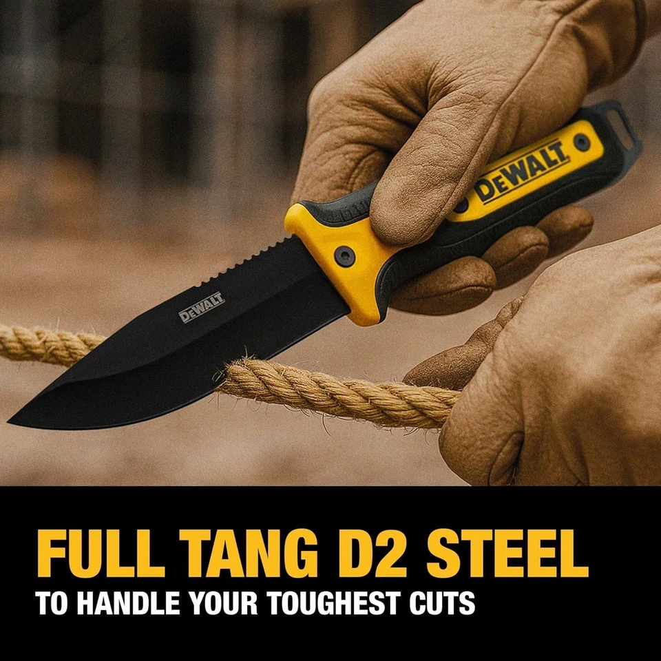 DEWALT D2 Steel Fixed Blade Knife 4.5" Blade length Outdoor Construction tools - Image 2 of 4