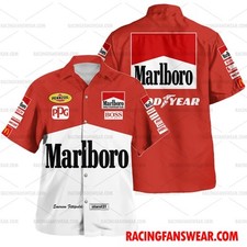 Emerson Fittipaldi Indycar Marlboro Racing 1993 Uniform Hawaiian Over Print Emerson Fittipaldi Indycar Marlboro Racing 1993 Uniform Hawaiian Over Print