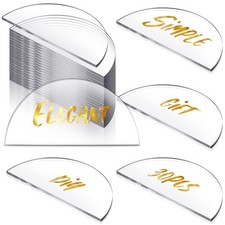 Clear Acrylic Half Circle Place Cards 30 PCS 2x4 Inch for Wedding Tables