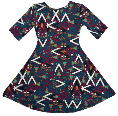 Girls Short Slv Swing Dress Sz 2 (szs 2-4) Lightweight Multicolor Adeline NWT - Picture 4 of 9