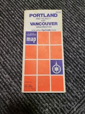 Vintage Portland Oregon Vancouver Washington Map Arrow Pub.
